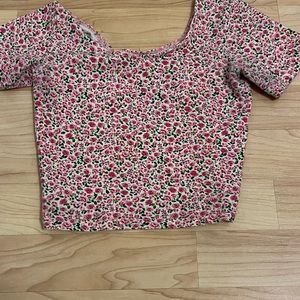 Pink Rose Crop Top